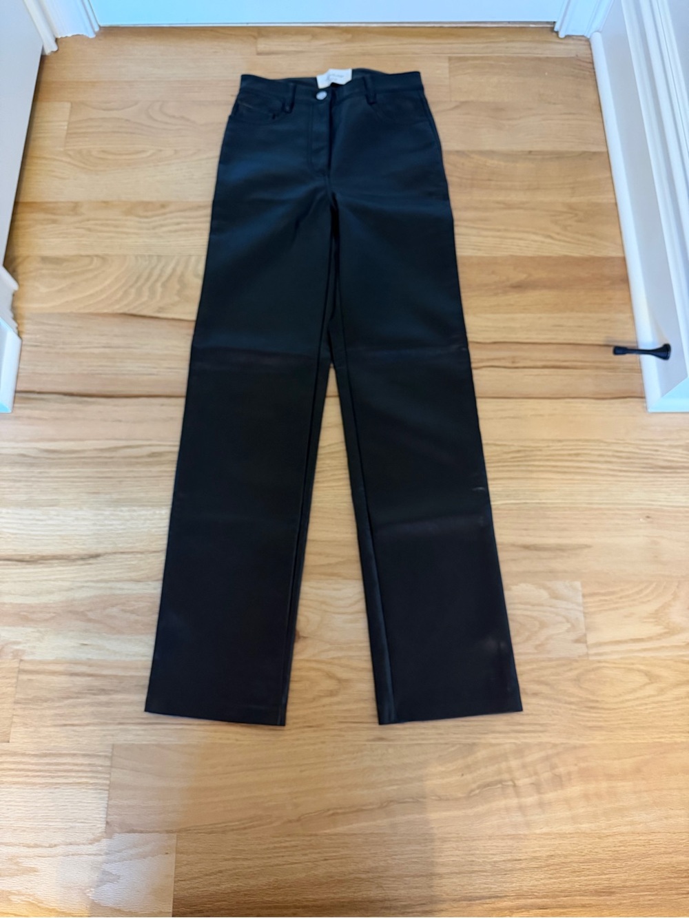 Wilfred Black Straight-Leg Women's Leather Pants